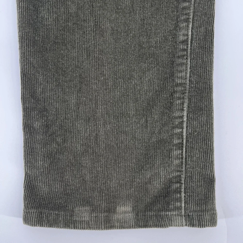 Jos A Bank Corduroy Pants Mens 35 x 32 Flat Front Straight Leg Khaki Green